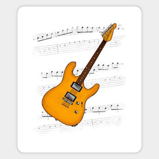 Guitar Tab Electric Guitarist Music Notation Musician (Orange) Magnet